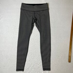 Lululemon Align High Rise Striped Tight Leggings Black White Size 10